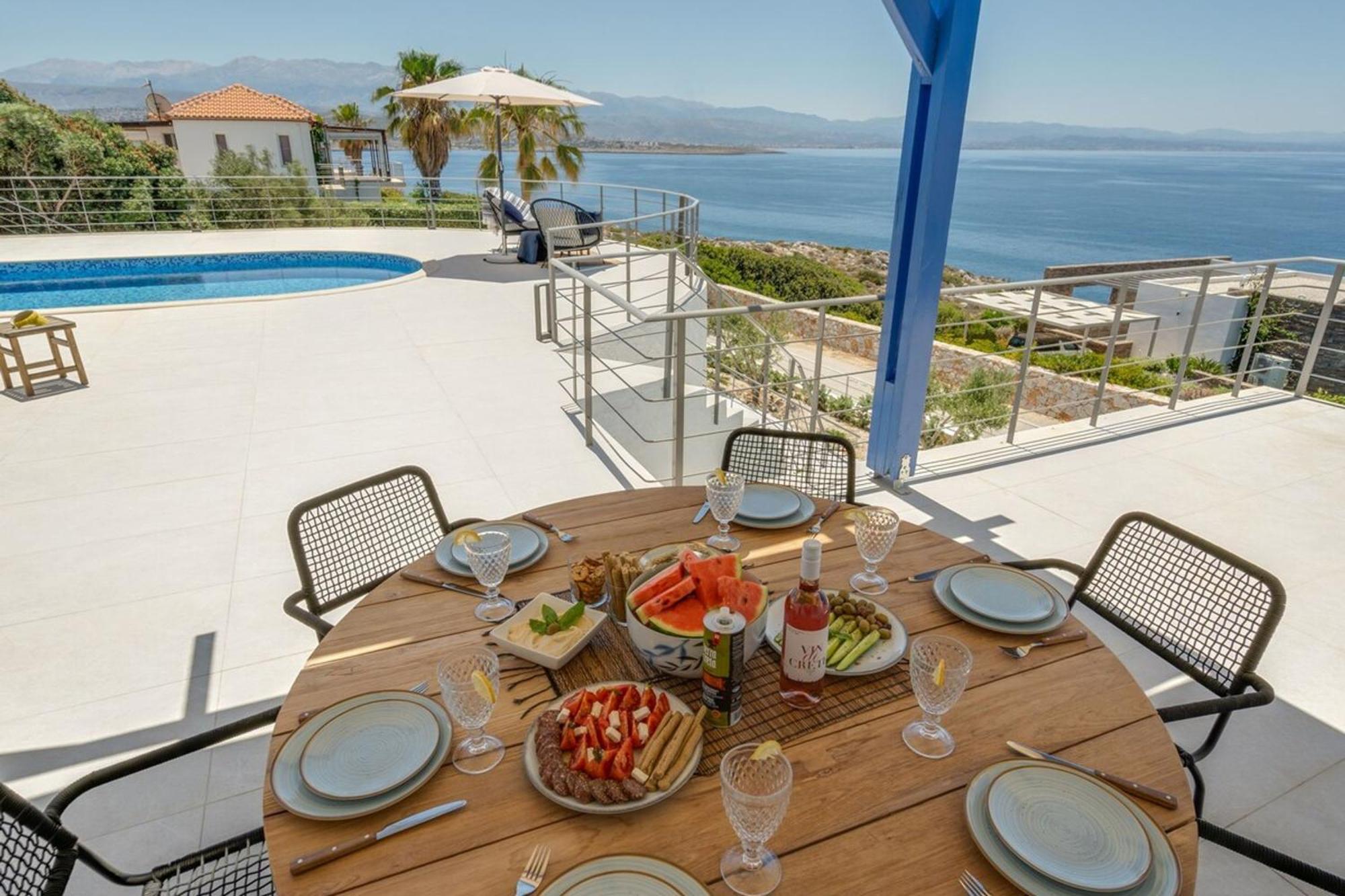 Villa Hemera Ocean View Private Heated Pool Chorafakia Buitenkant foto