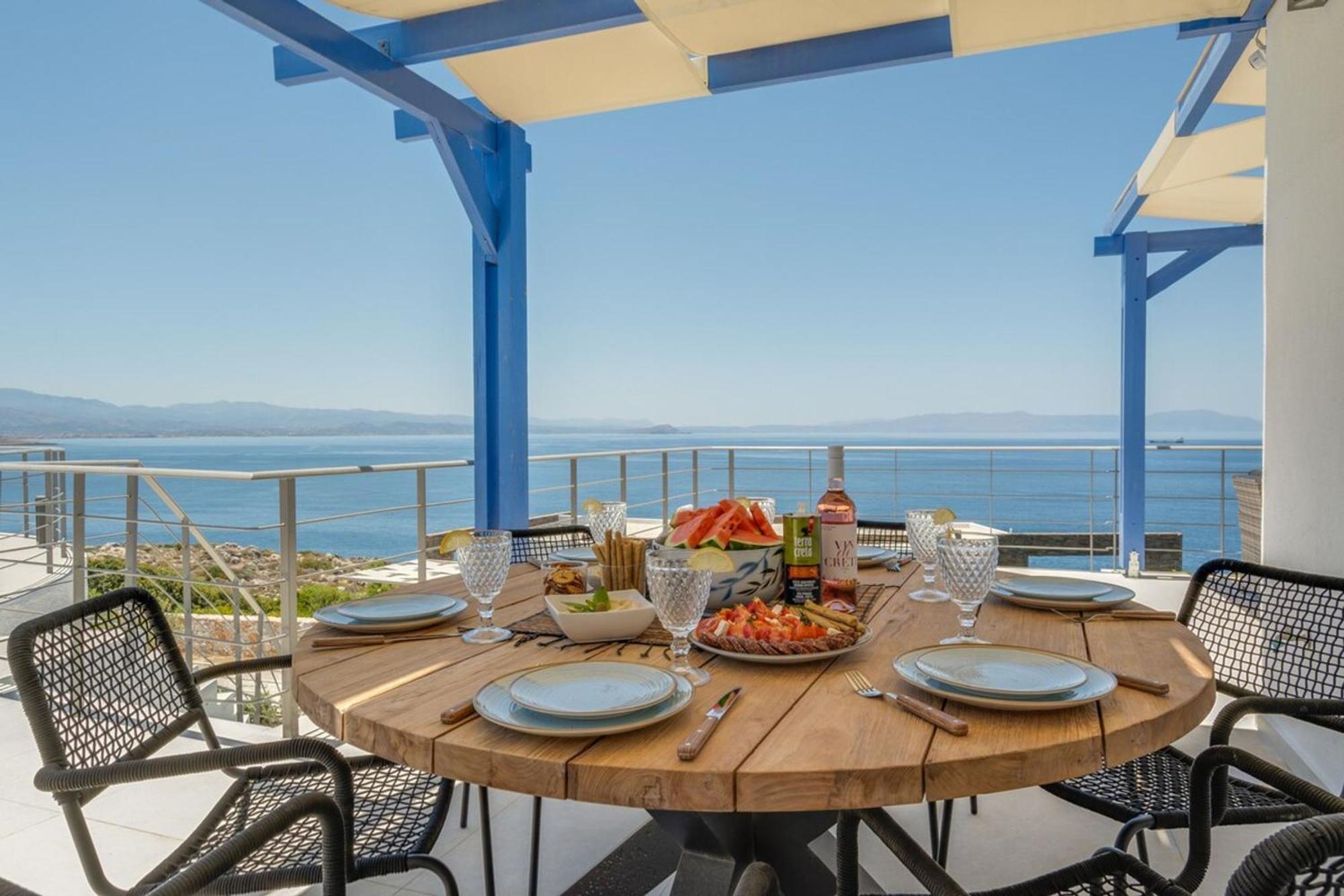 Villa Hemera Ocean View Private Heated Pool Chorafakia Buitenkant foto