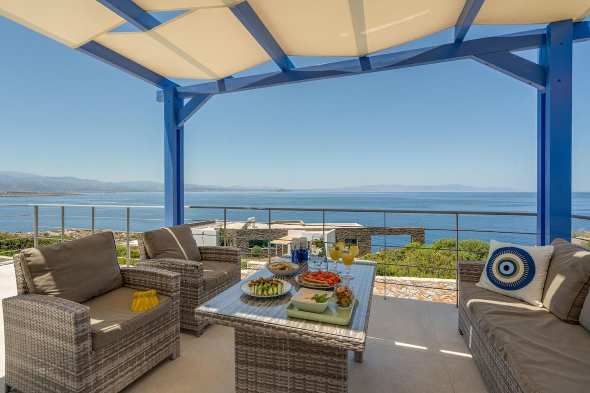 Villa Hemera Ocean View Private Heated Pool Chorafakia Buitenkant foto