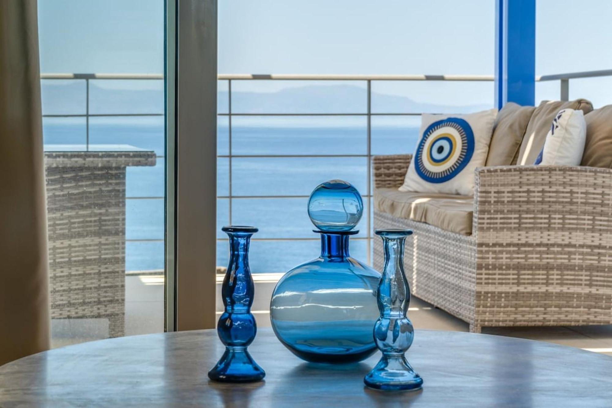 Villa Hemera Ocean View Private Heated Pool Chorafakia Buitenkant foto