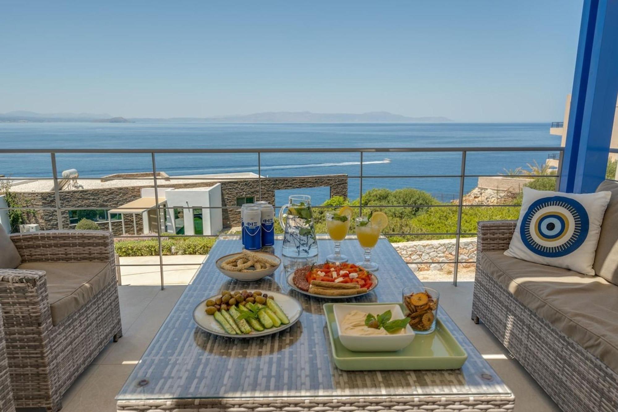 Villa Hemera Ocean View Private Heated Pool Chorafakia Buitenkant foto