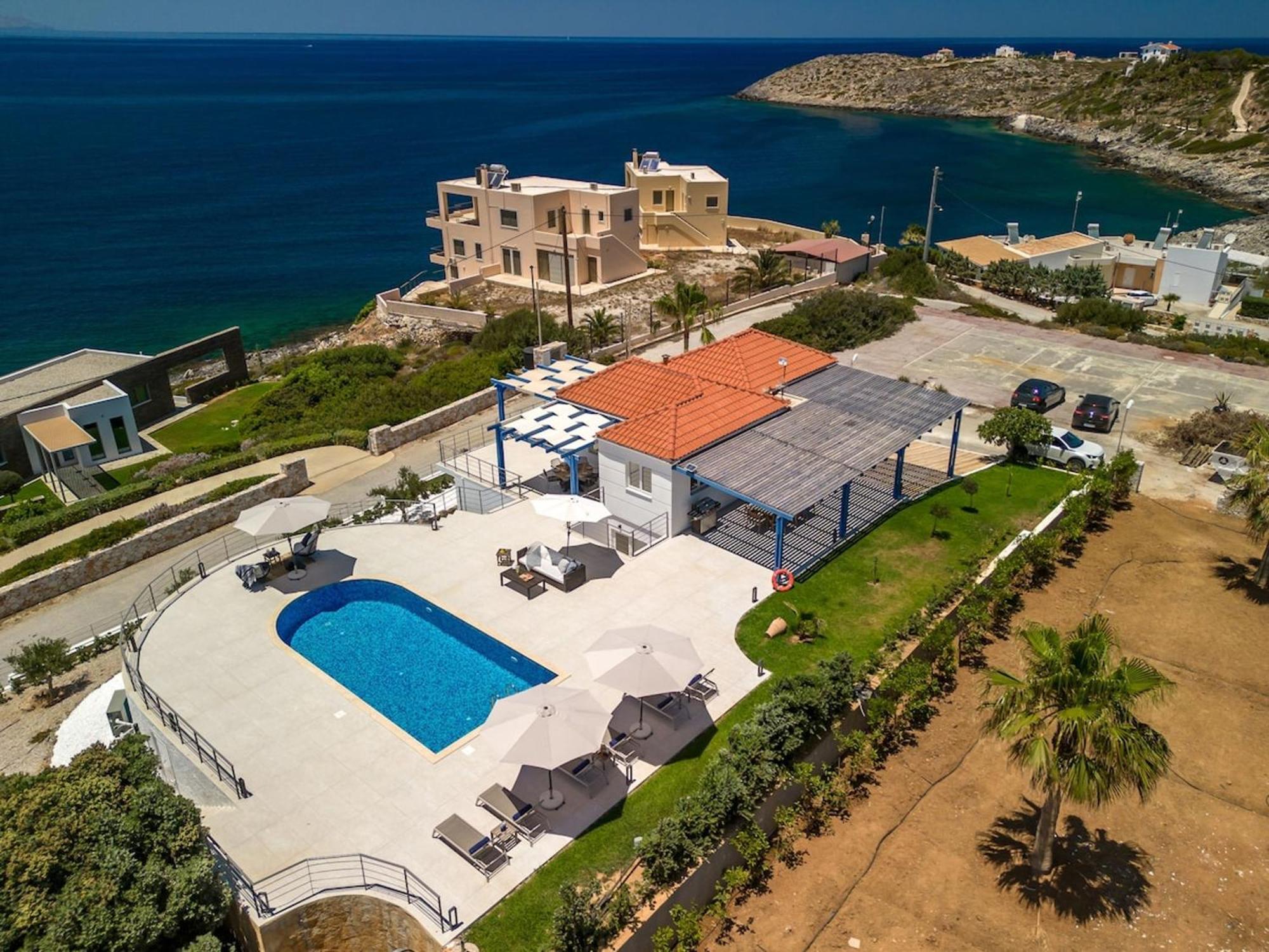 Villa Hemera Ocean View Private Heated Pool Chorafakia Buitenkant foto