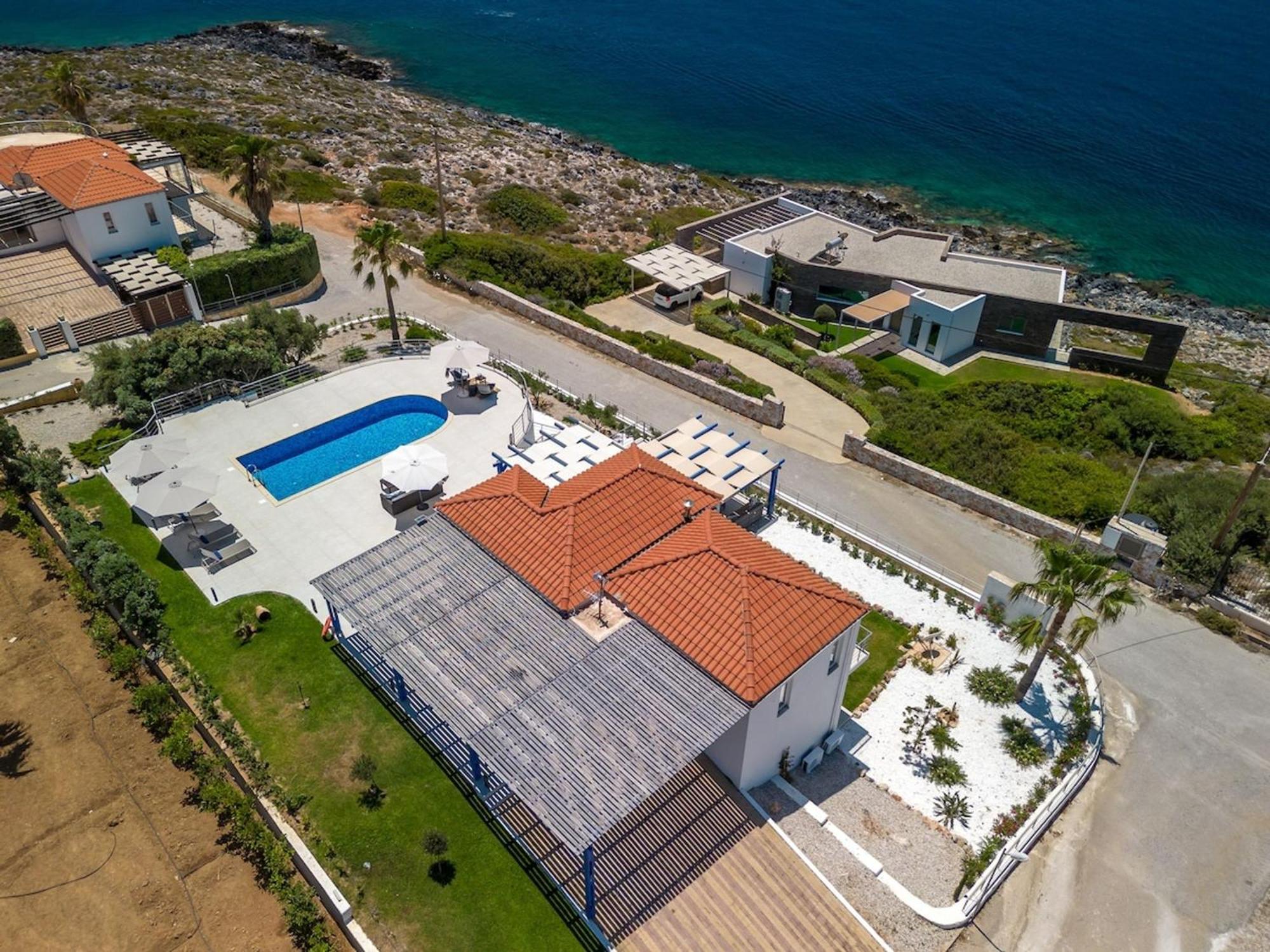 Villa Hemera Ocean View Private Heated Pool Chorafakia Buitenkant foto
