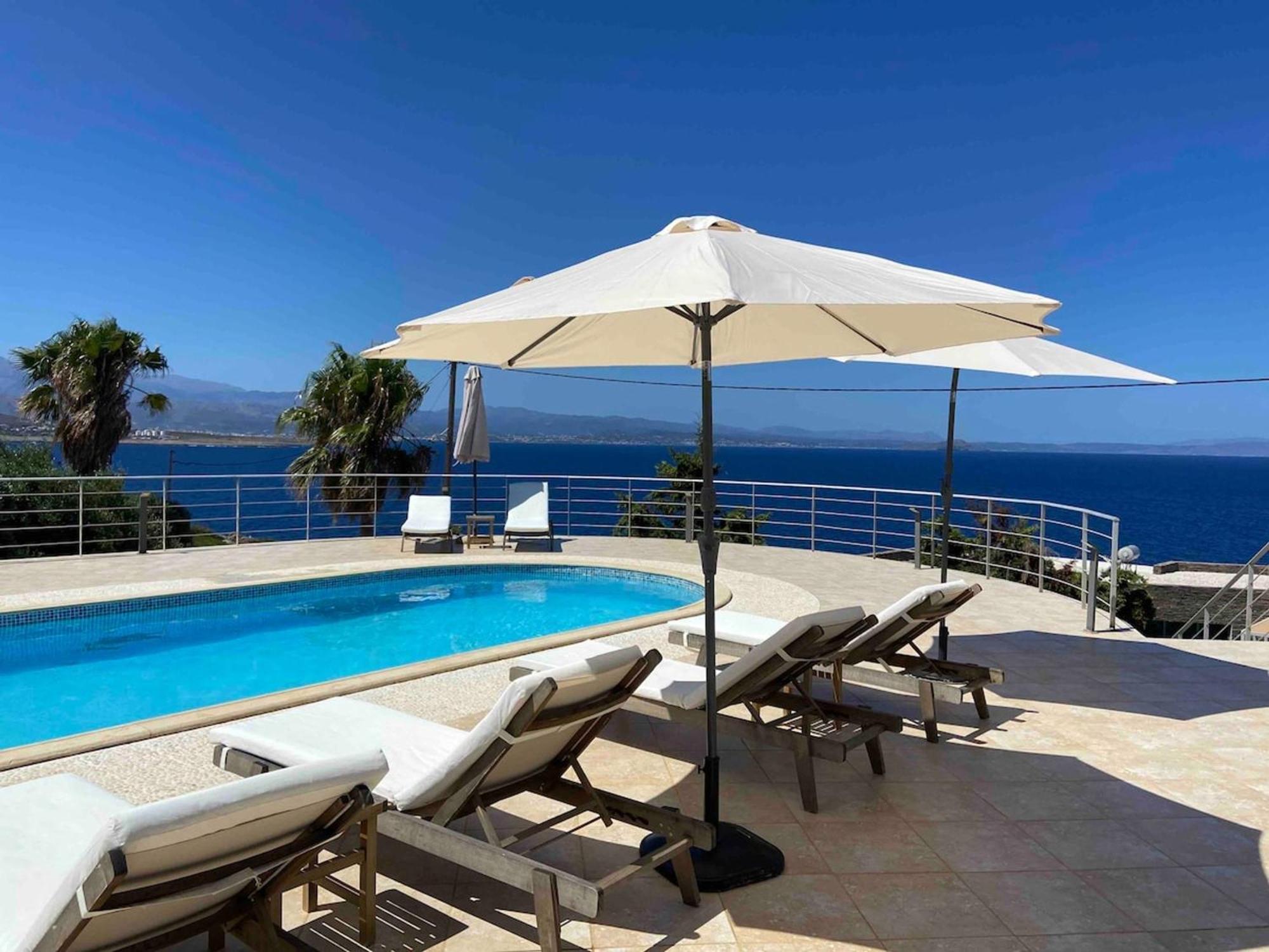 Villa Hemera Ocean View Private Heated Pool Chorafakia Buitenkant foto
